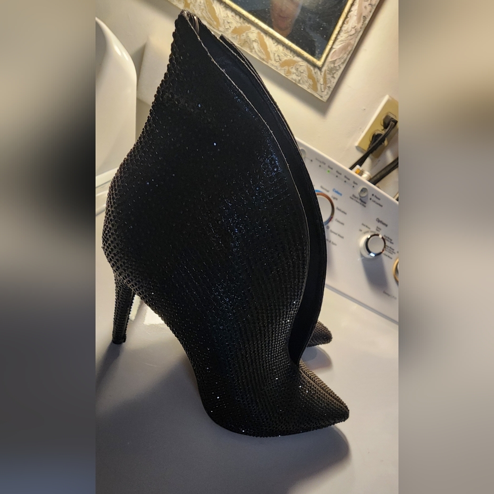 Jessica Simpson Black Rhinestone Heeled Boots